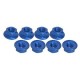4mm Aluminum Locknut Serrated (8pcs) - Blue 3RAC-NS40/BU
