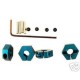 HOT RACING TRAXXAS REVO BLUE ALLOY HEX WHEEL HUB