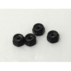 2mm Aluminum Lock Nuts 4 pcs (Black) AR-182-A