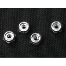 2mm Aluminum Lock Nuts 4 pcs (Silver) AR-182-S