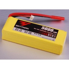 BA-00208 BATTMAN 5000mAh 4S 14.8v 25C Lipo Pack