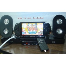 Black Stereo Sub-woofer Speaker Station for PSP MP3 G38