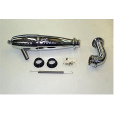 HEC 1/8 chrome plated in-line muffler set for on-road car