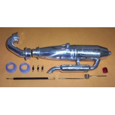 HEC Polished in-line muffler set for Savage