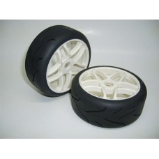 HEC On-Road Rubber tire with wheel for 1/8 (2) HTB-003F/R