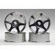R34 6-SPOKE SILVER ALUMINUM WHEEL SET MDH200S