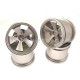 HOT RACING TEAM LOSI MINI LST SILVER ALLOY 5 SPOKE WHEELS