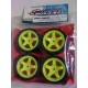 Sweep Minis pre mount Rubber tires set 25 deg (4) SWP-MN25-YEL