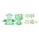 SKELETON SERVO CASE SET(CLEAR GREEN)