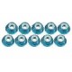 4mm Aluminum Flanged Lock Nuts (10 Pcs) Light Blue 3RAC-NF40/LB