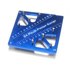 3 RACING BLUE ALLOY PINION & CAMBER GAUGE