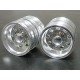 TAMIYA 1/14 TRACTOR TRUCKS SILVER REAR WHEEL 2PCS TRA-002