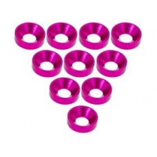 Aluminium M3 Countersink Washer (10 Pcs) Pink 3RAC-WC3/PK