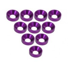 Aluminium M3 Countersink Washer (10 Pcs) Purple 3RAC-WC3/PU