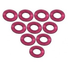 Aluminium M3 Flat Washer 0.5mm (10 Pcs) Red 3RAC-WF305/RE