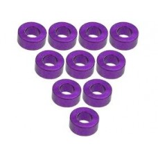 Aluminium M3 Flat Washer 2.5mm (10 Pcs) Purple 3RAC-WF325/PU