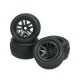 WH-10/BL 5 Spoke Tyre Set For Micro-T (4pcs)- Black