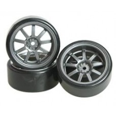 WH-24/GY 1/10 9 Spoke Wheel & Tyre Set (5mm Offset)