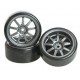 WH-24/GY 1/10 9 Spoke Wheel & Tyre Set (5mm Offset)