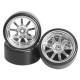 WH-24/SI 1/10 9 Spoke Wheel & Tyre Set (5mm Offset)
