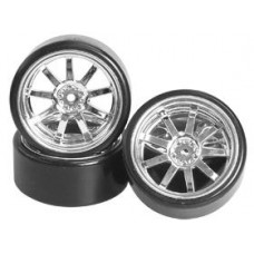 WH-25/SI 1/10 9 Spoke Wheel & Tyre Set (7mm Offset)