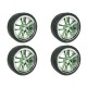 3 RACING 1/10 GREEN COLOR 5 DUAL SPOKE 24MM RIM & TYRE SET