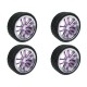 3 RACING 1/10 PURPLE COLOR 5 DUAL SPOKE 24MM RIM & TYRE SET