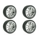 3 RACING 1/10 SILVER COLOR 5 DUAL SPOKE 24MM RIM & TYRE SET