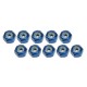 3RAC-N20/BU 2mm Aluminum Lock Nuts (10 Pcs) - Blue