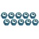 4mm Aluminum Lock Nuts (10 Pcs) - Light Blue 3RAC-N40/LB